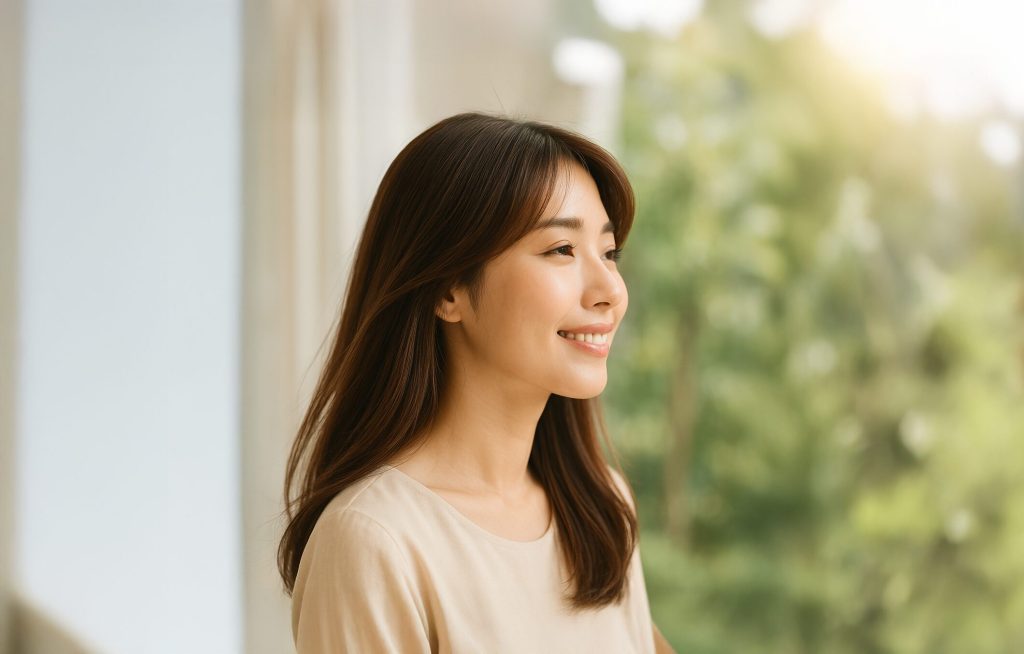 ロングヘアの女性の写真