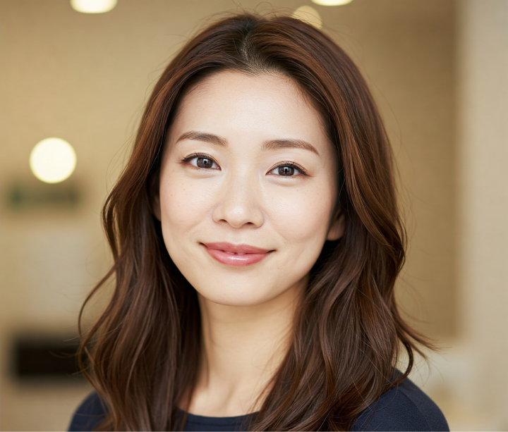 パーマをかけた女性の写真