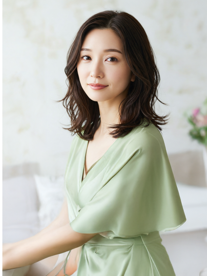 ミディアムカットの女性の写真