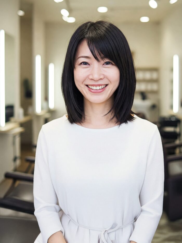 ミディアムカットの女性の写真