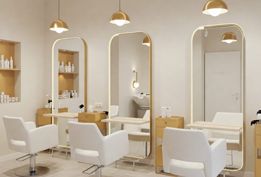 美容院の店舗内の写真